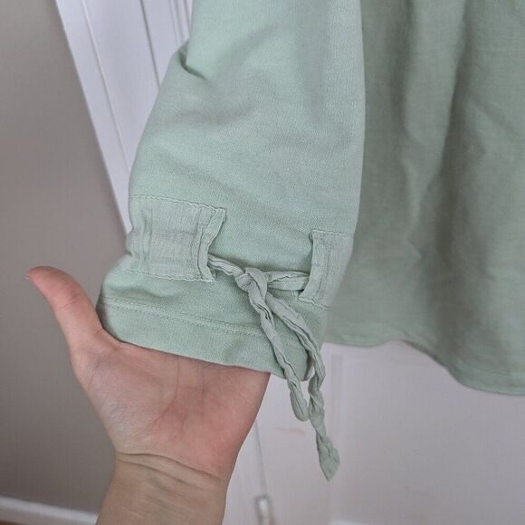 Soft Surroundings | Sage Green Cotton Blend Top Size Small - Picture 5 of 7